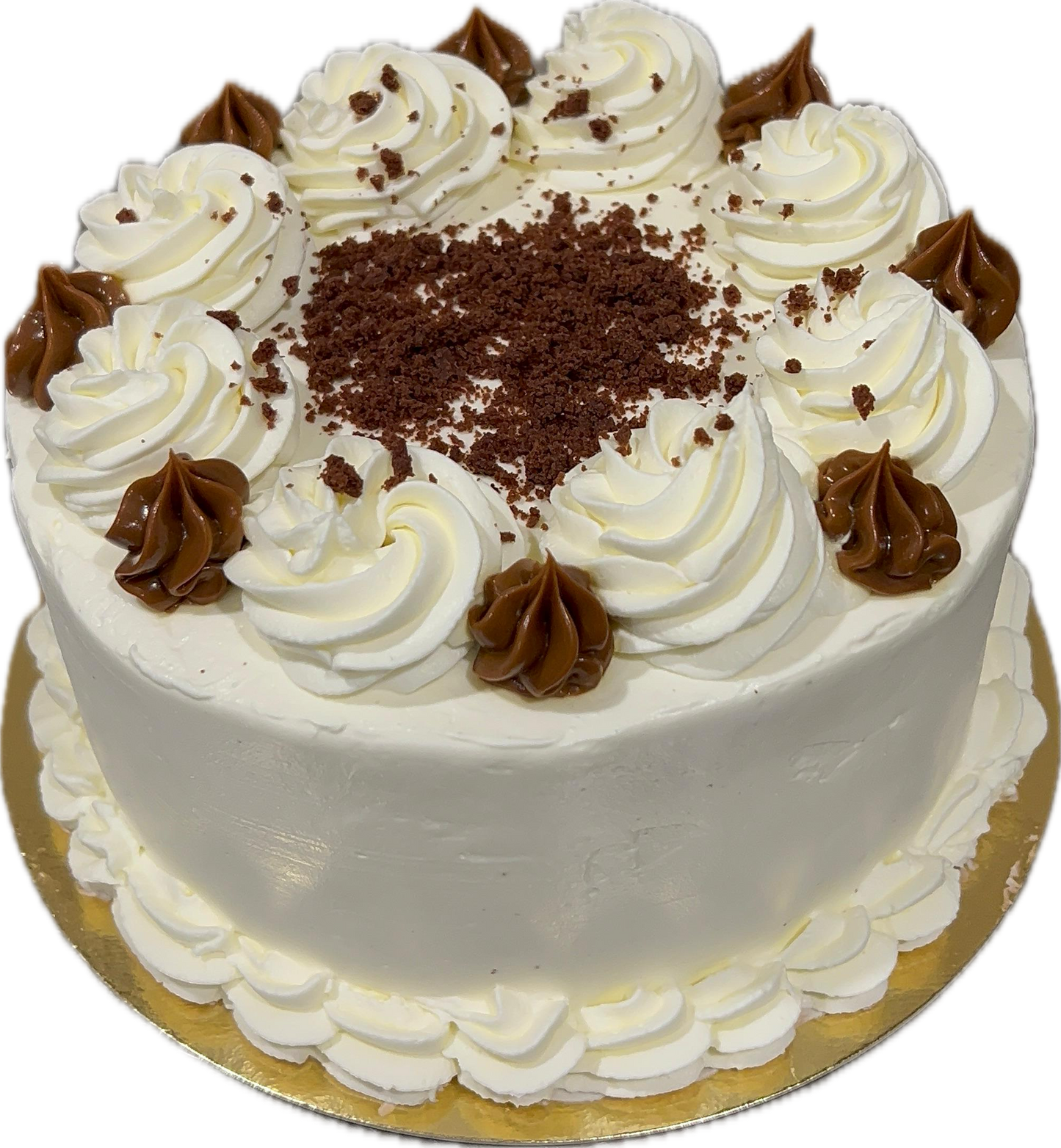 Pastel de vainilla relleno de dulce de leche y mascarpone