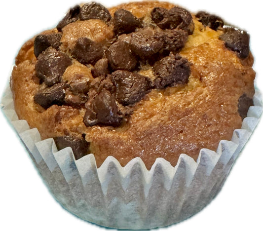 Magdalenas de chocolate rellenas de nocilla con chips de chocolate - 6 unidades